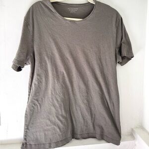 All Saints Figure Crew Neck Raw Edge T-Shirt - Large, Thyme Green
